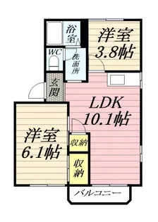 湘南レジデンスA【2階】の間取り