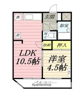 シャンロック湯本【4階】の間取り
