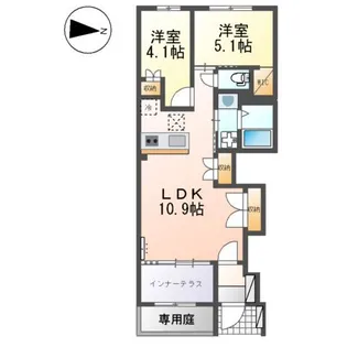 ワイズ カーサ【1階】の間取り