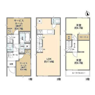 神奈川県藤沢市弥勒寺1丁目【一戸建】の間取り