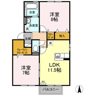 ルピナ大北 ABCDEF【2階】の間取り