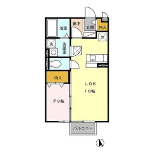 メゾン ド コンフォール【1階】の間取り