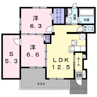 ジェルメ 小田原【1階】の間取り