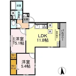 ブリーズコースト B【1階】の間取り