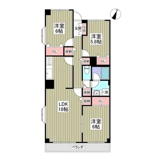モンメール大磯【1階】の間取り