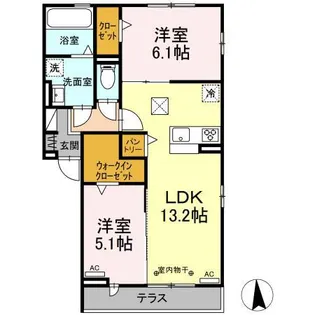 MANOIRBLANCII【1階】の間取り