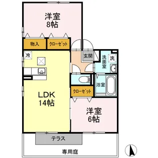 SOUTH WIND II【1階】の間取り