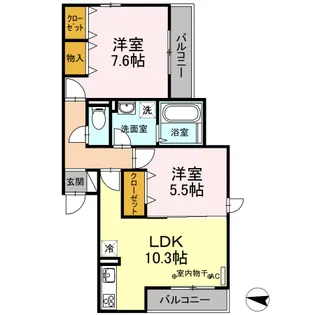 ラ・ヴィレッタ茅ヶ崎【3階】の間取り