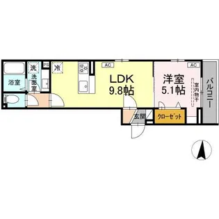 シャルム十間坂【3階】の間取り