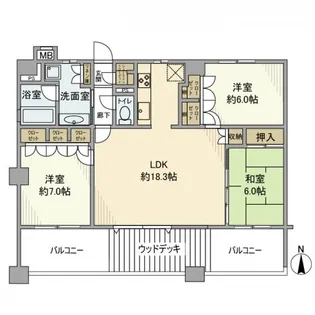グランシティ鎌倉梶原【6階】の間取り