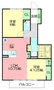 ソシア フジケン A【1階】の間取り