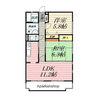 ラ・メール弥勒寺【1階】の間取り