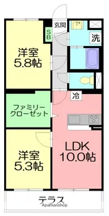 ジュヌ・プリーモ【1階】の間取り