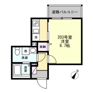 ベイルームプレミア湘南台【2階】の間取り