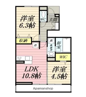 アジュールS【1階】の間取り