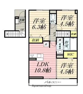 アジュールS【2階】の間取り