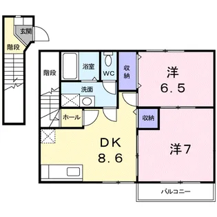 シャン・デ・ソレイユ【2階】の間取り