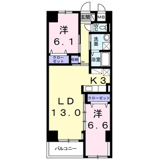 グランド リーフ【10階】の間取り
