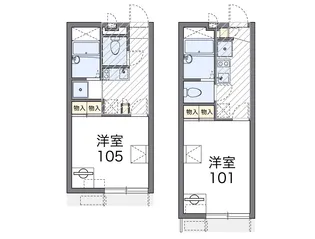 レオパレス広貴E【102号室】の間取り
