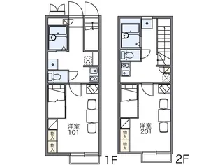 レオパレスメローネⅤ【2階】の間取り
