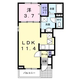 レーゲンボーグⅡ【1階】の間取り