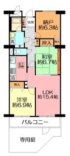 藤和ライブタウン鎌倉七里ケ浜【1階】の間取り