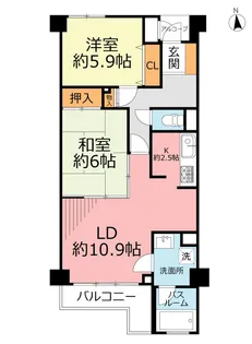 ライオンズマンション鎌倉七里ガ浜海岸【3階】の間取り