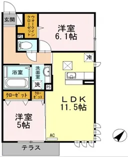 グランマール【1階】の間取り