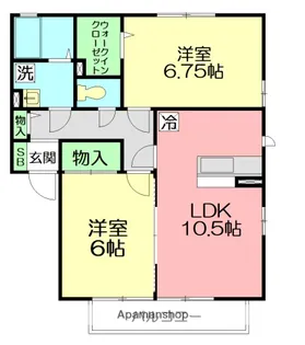 コンフォート壱番館弐番館【2階】の間取り