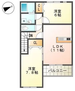 ガーデンコート・N【2階】の間取り