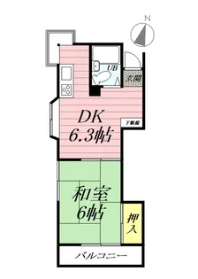 TEハイツ片瀬【2階】の間取り