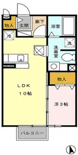 1LDKの間取り画像