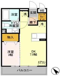 モン レーヴ【102号室】の間取り