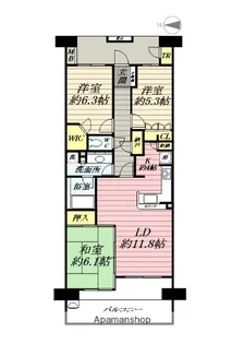 パークアリーナビューウイング【12階】の間取り