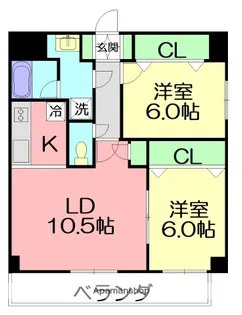ペルシモン西海岸【3階】の間取り