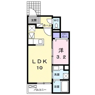 ラフィナート飯泉【1階】の間取り