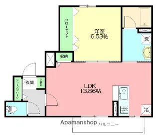 ライフピアモア湘南【2階】の間取り