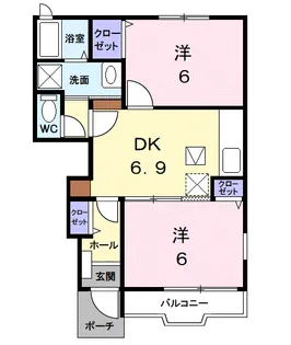 M・ラフィネ・ロジュマンA【1階】の間取り