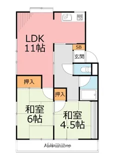 サニィプレイス【2階】の間取り