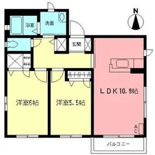 パークヒルかじやB【2階】の間取り