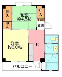 ビレッジハウス戸川2号棟【4階】の間取り