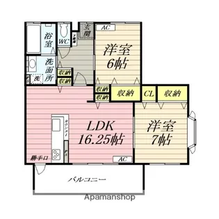 フォンティーヌ桜森【105号室】の間取り