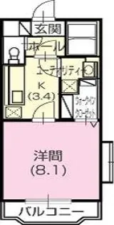 ハーベスト【303号室】の間取り