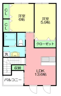 パーシモン【00203号室】の間取り