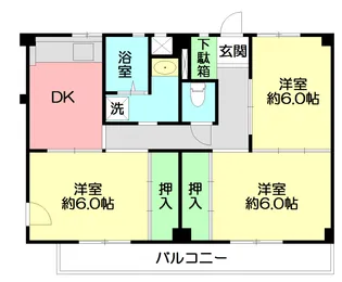 ビレッジハウス亀井野3号棟【3階】の間取り