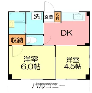 曽我マンション【1階】の間取り