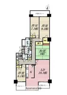 ラシェール鎌倉岡本ハイライズ【5階】の間取り