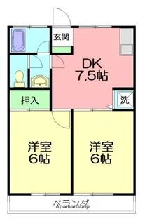 三軒茶屋コーポ【2階】の間取り