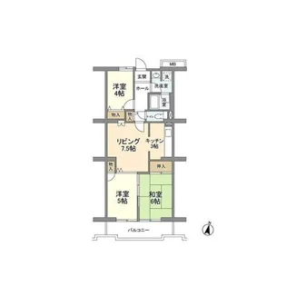 コーポレート中央林間1号棟【5階】の間取り