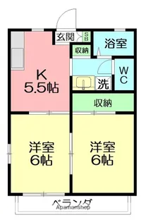 ハイツディアス【2階】の間取り